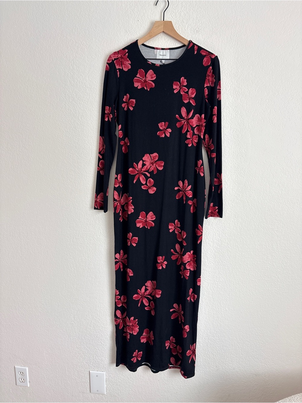Reformation Black Maxi Dress with Red Floral Print - Picture 10 of 11